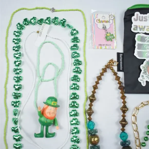 Junk Drawer Mixed Lot Jewelry Scrap Earrings Crafts Repurpose St. Patrick's Day - Picture 2 of 7